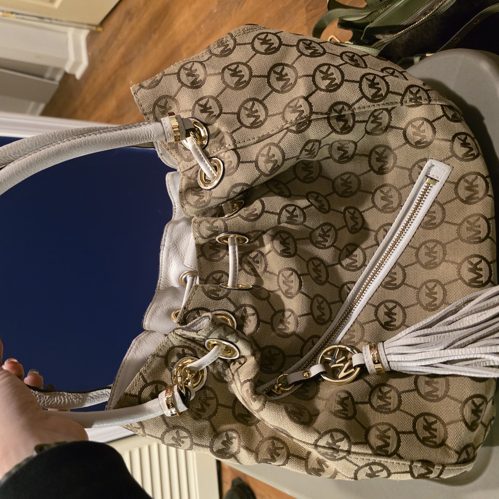 Michael Kors Tan Monogram Shoulder Bag